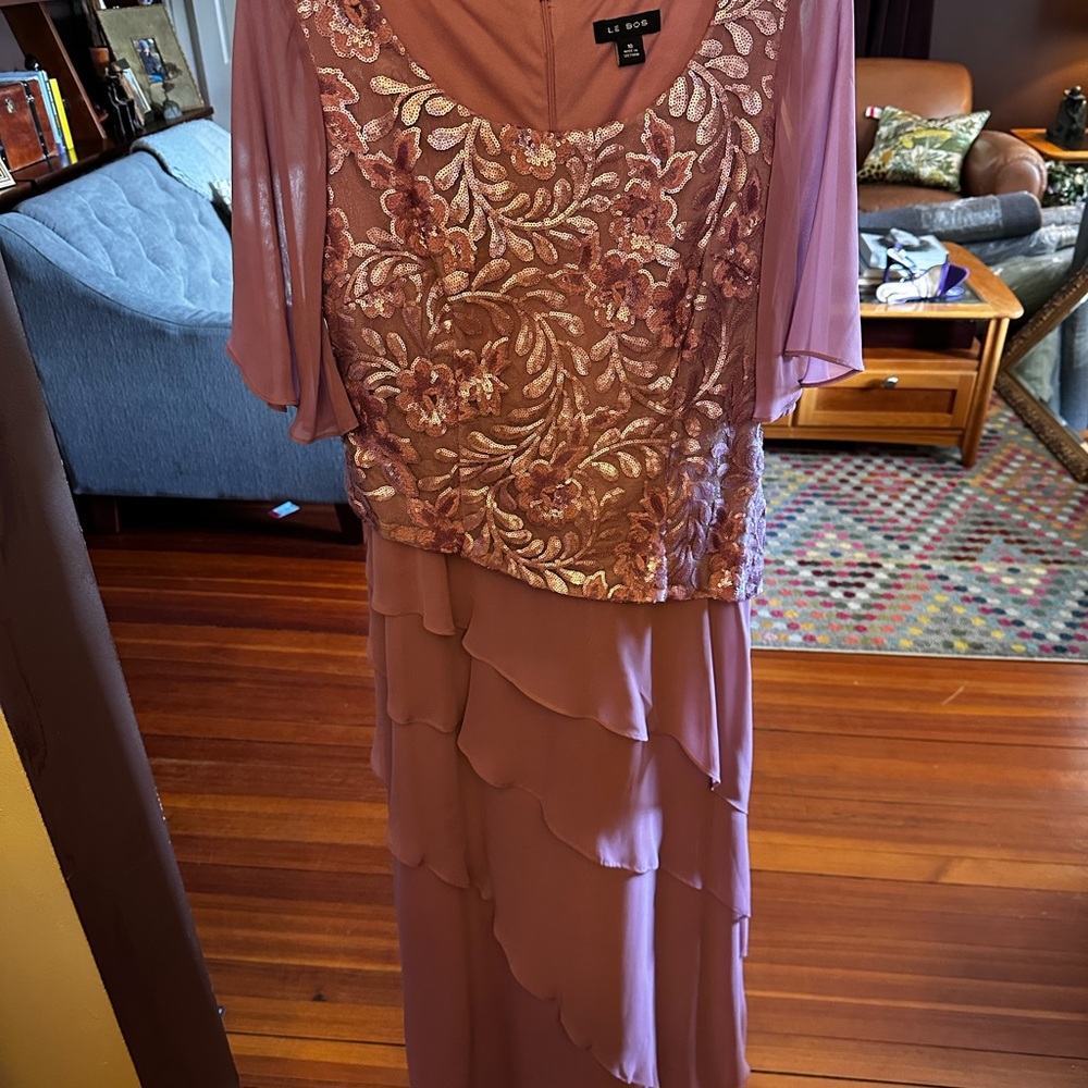 Orchid Mother of the Bride Full length Formal Gown Sz 10 - Picture 7 of 8